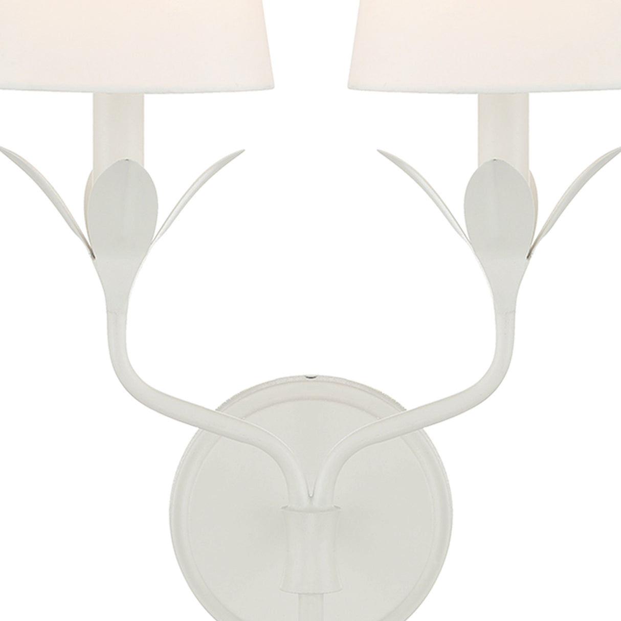 Alice Double Wall Sconce 21", Matte White and Silk Shade
