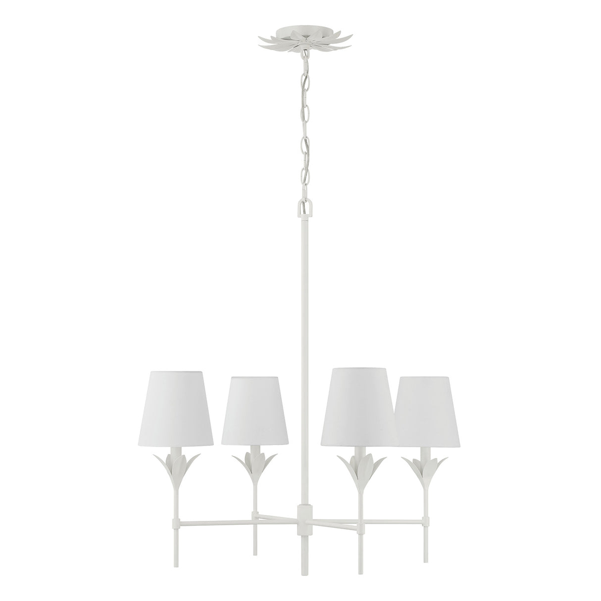 Alice 4 Light Chandelier 28", Matte White