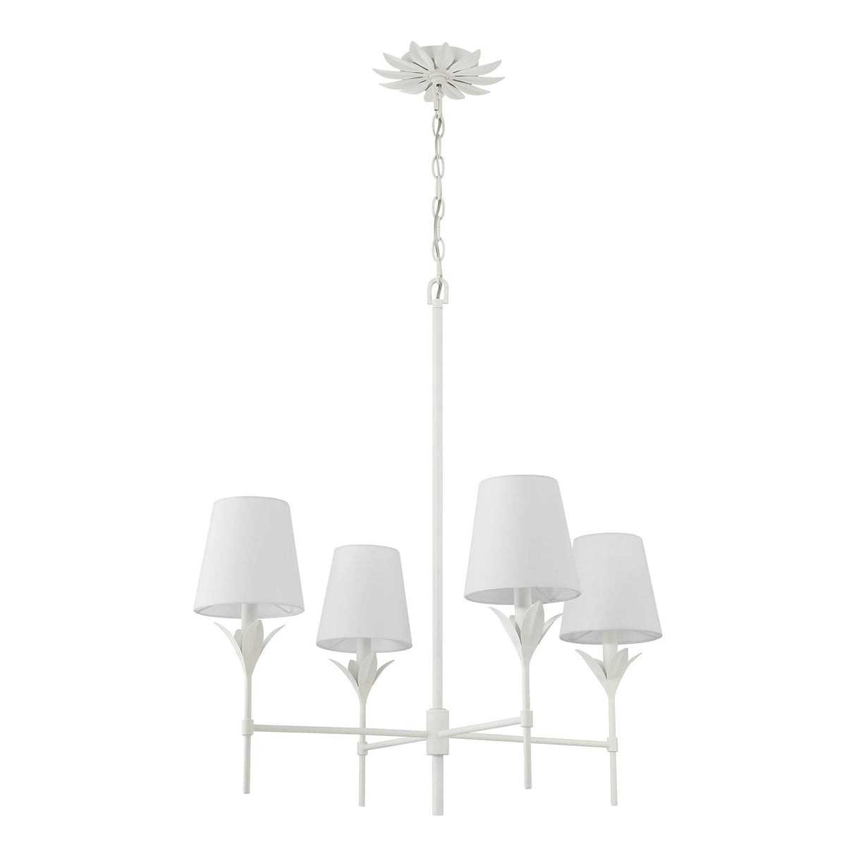 Alice 4 Light Chandelier 28", Matte White