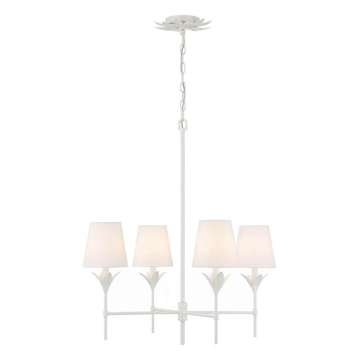 Alice 4 Light Chandelier 28", Matte White
