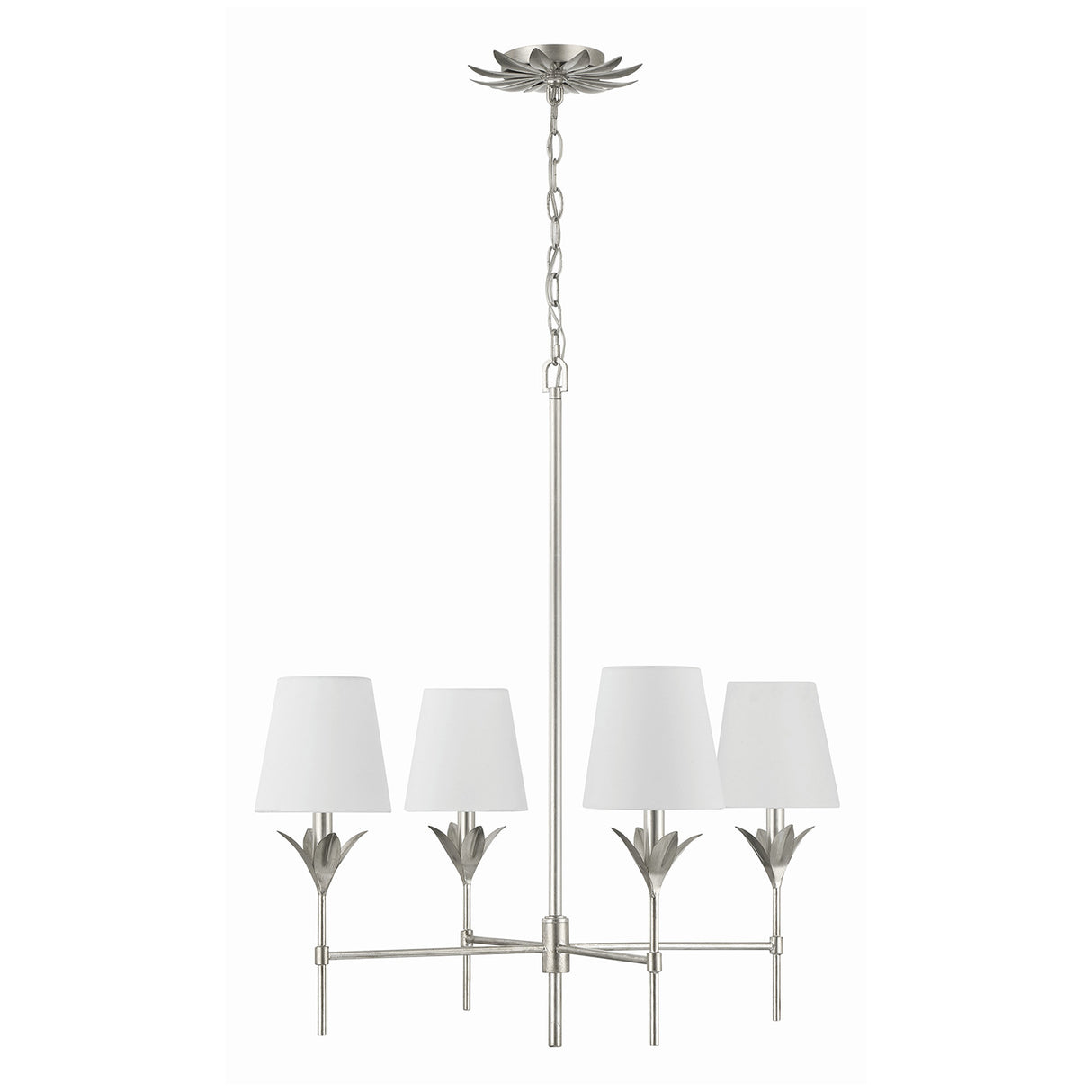 Alice 4 Light Chandelier 28", Antique Silver