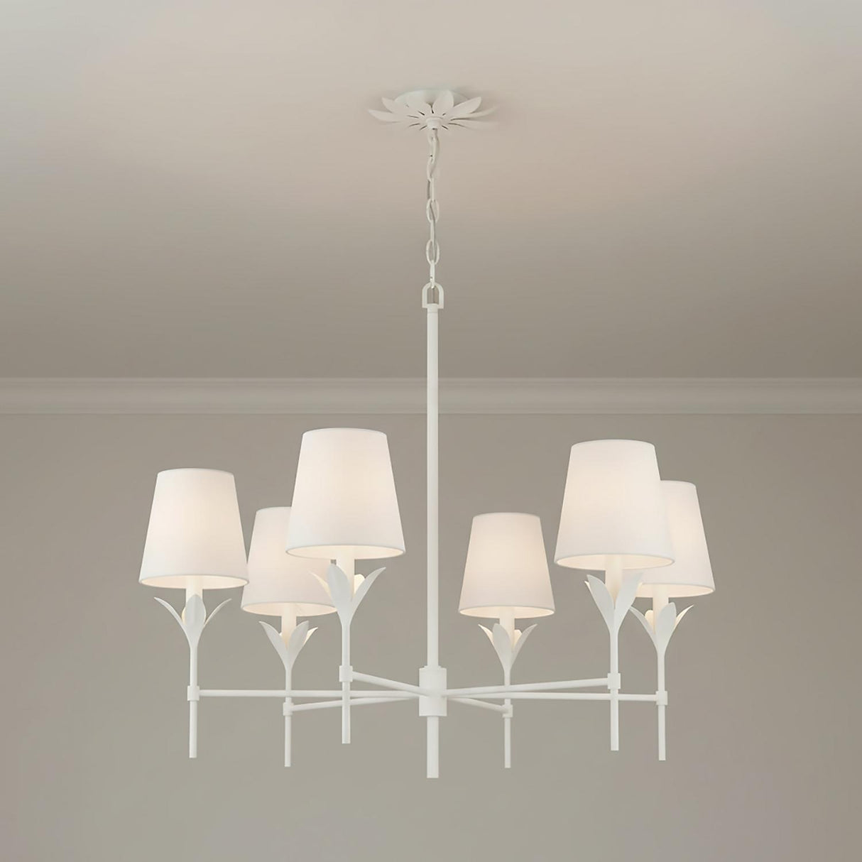 Alice 6 Light Chandelier 32", Matte White