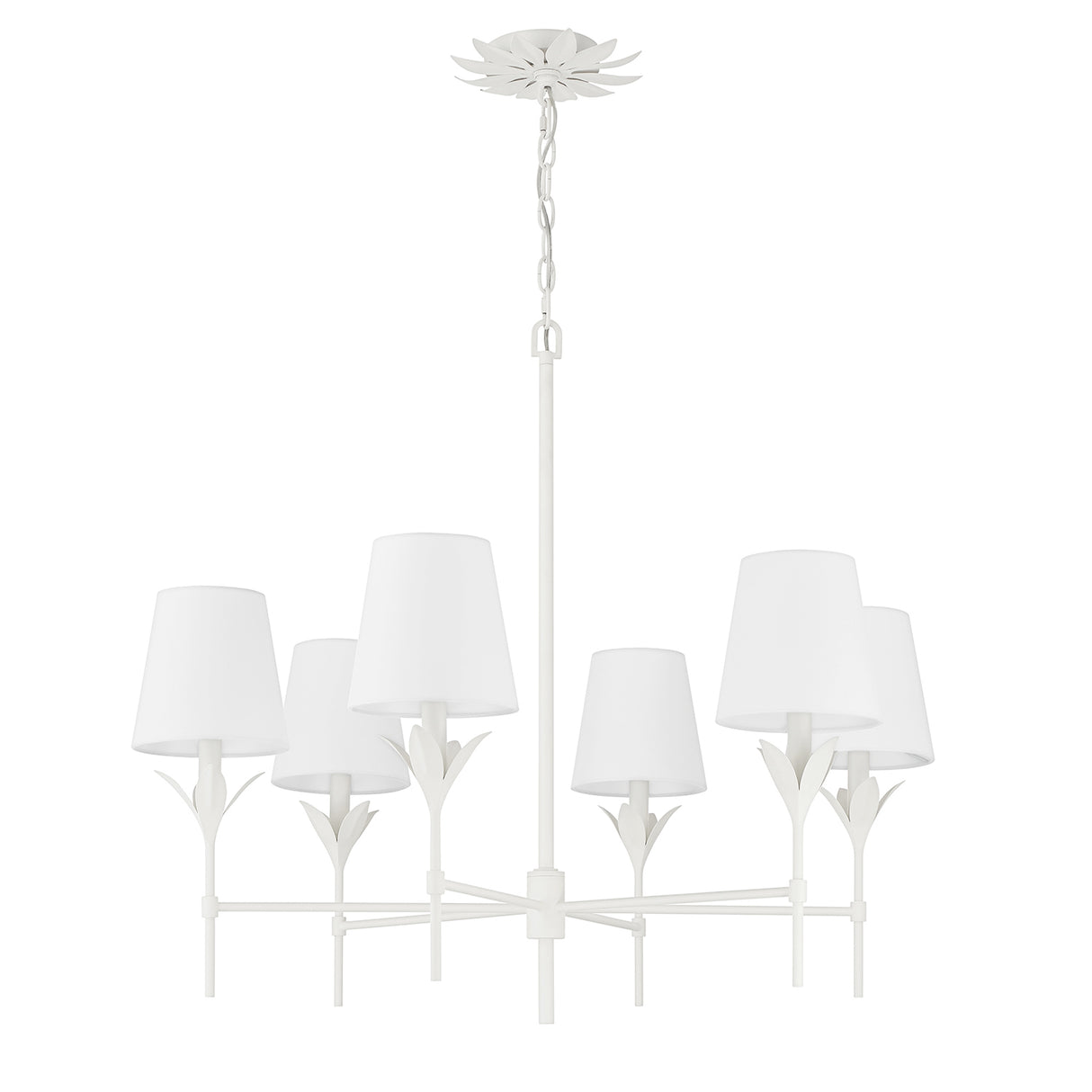 Alice 6 Light Chandelier 32", Matte White
