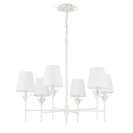 Alice 6 Light Chandelier 32", Matte White