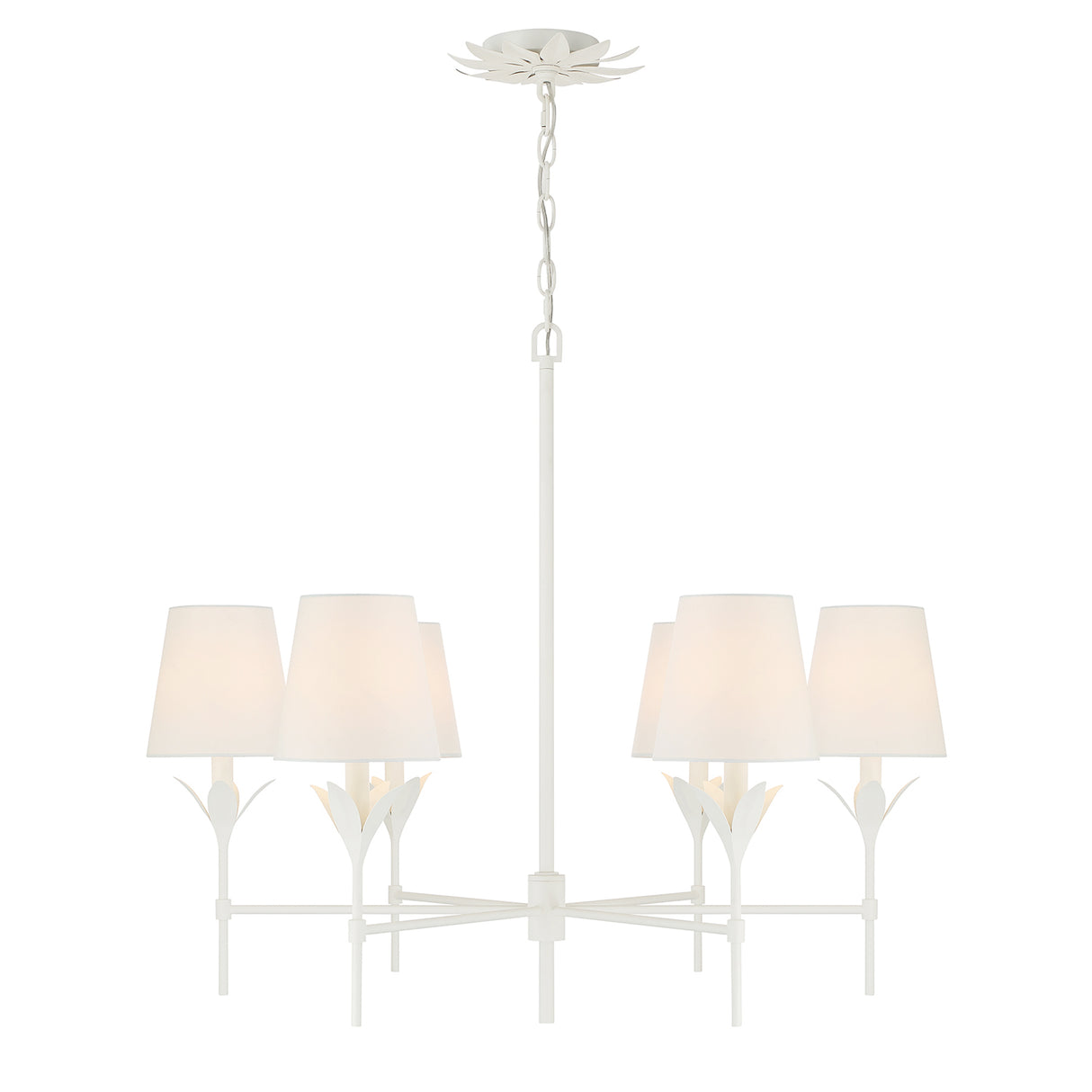 Alice 6 Light Chandelier 32", Matte White
