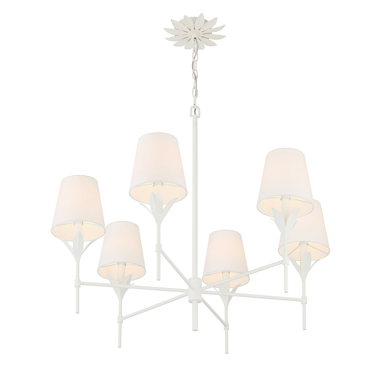 Alice 6 Light Chandelier 32", Matte White