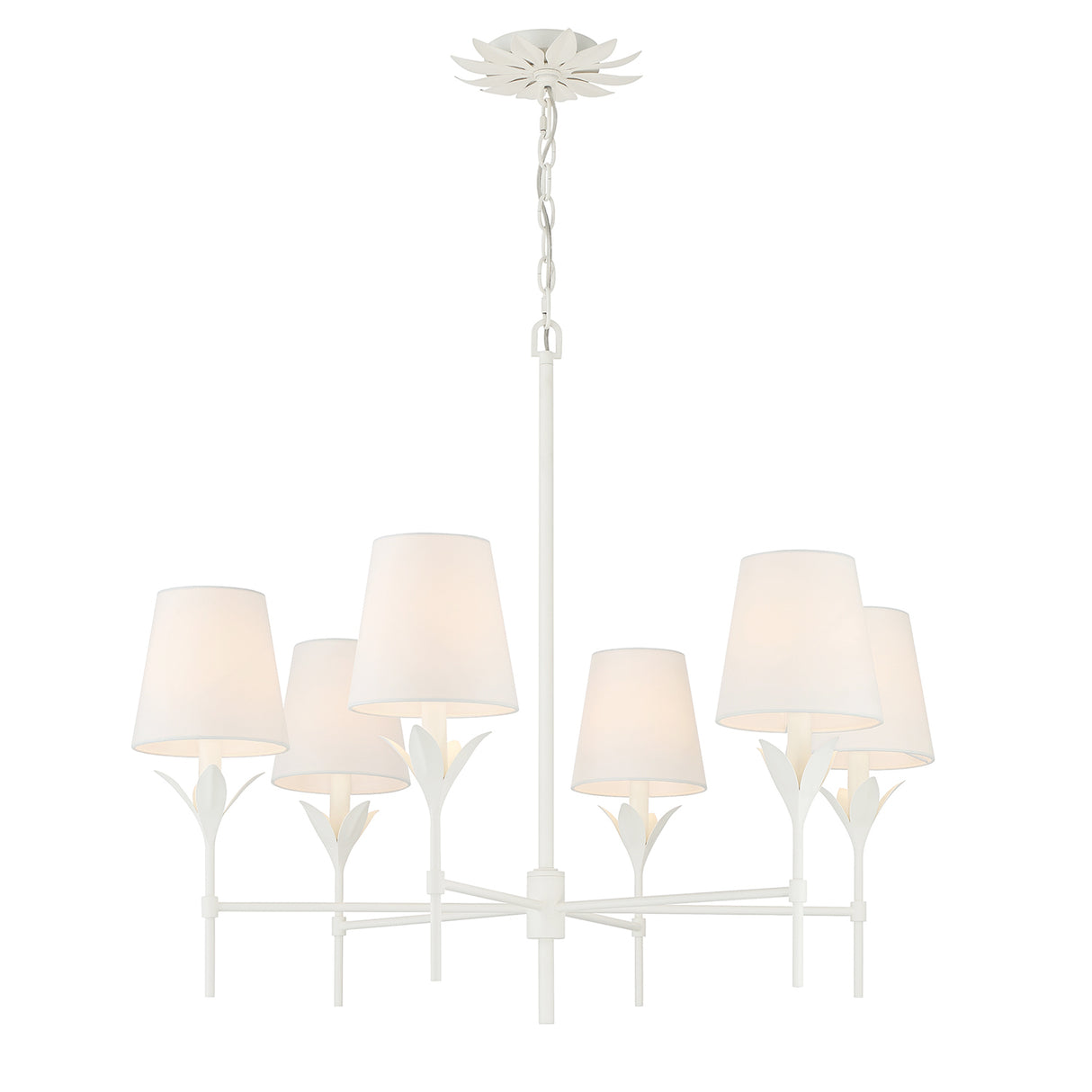 Alice 6 Light Chandelier 32", Matte White