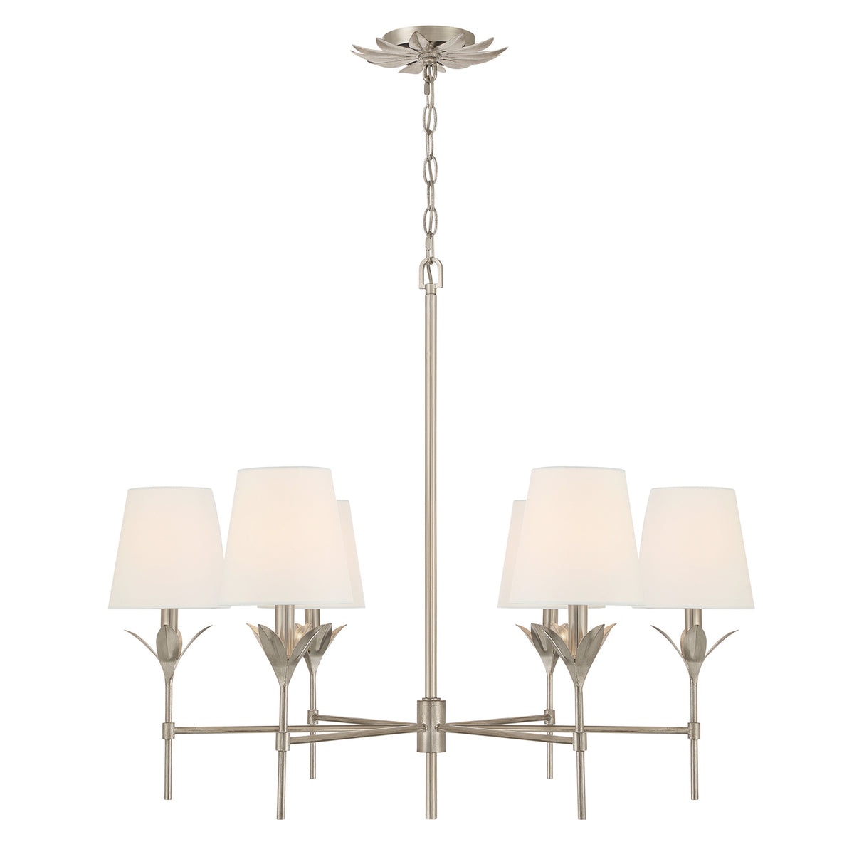 Alice 6 Light Chandelier 32", Antique Silver