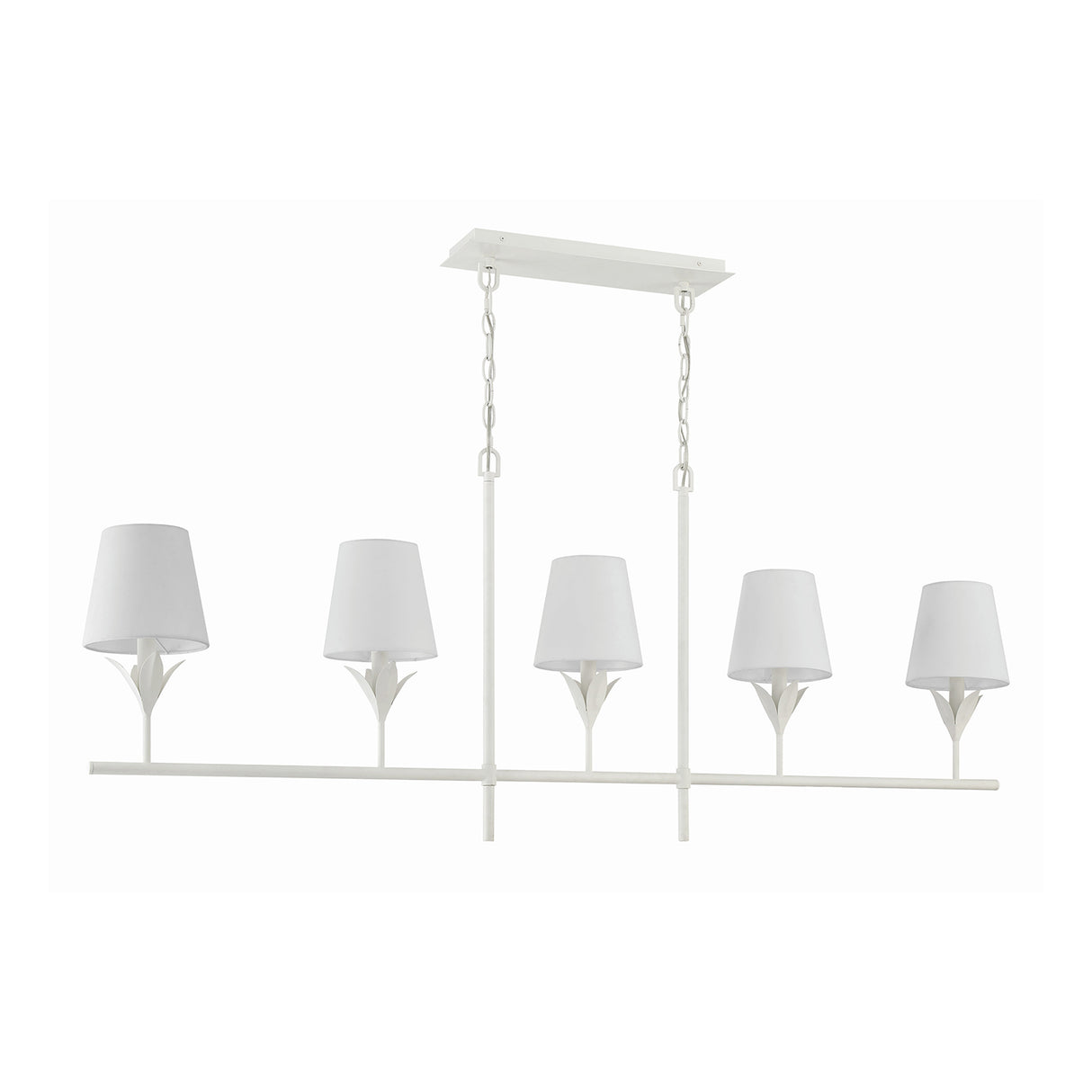 Alice 5 Light Linear Chandelier 53", Matte White