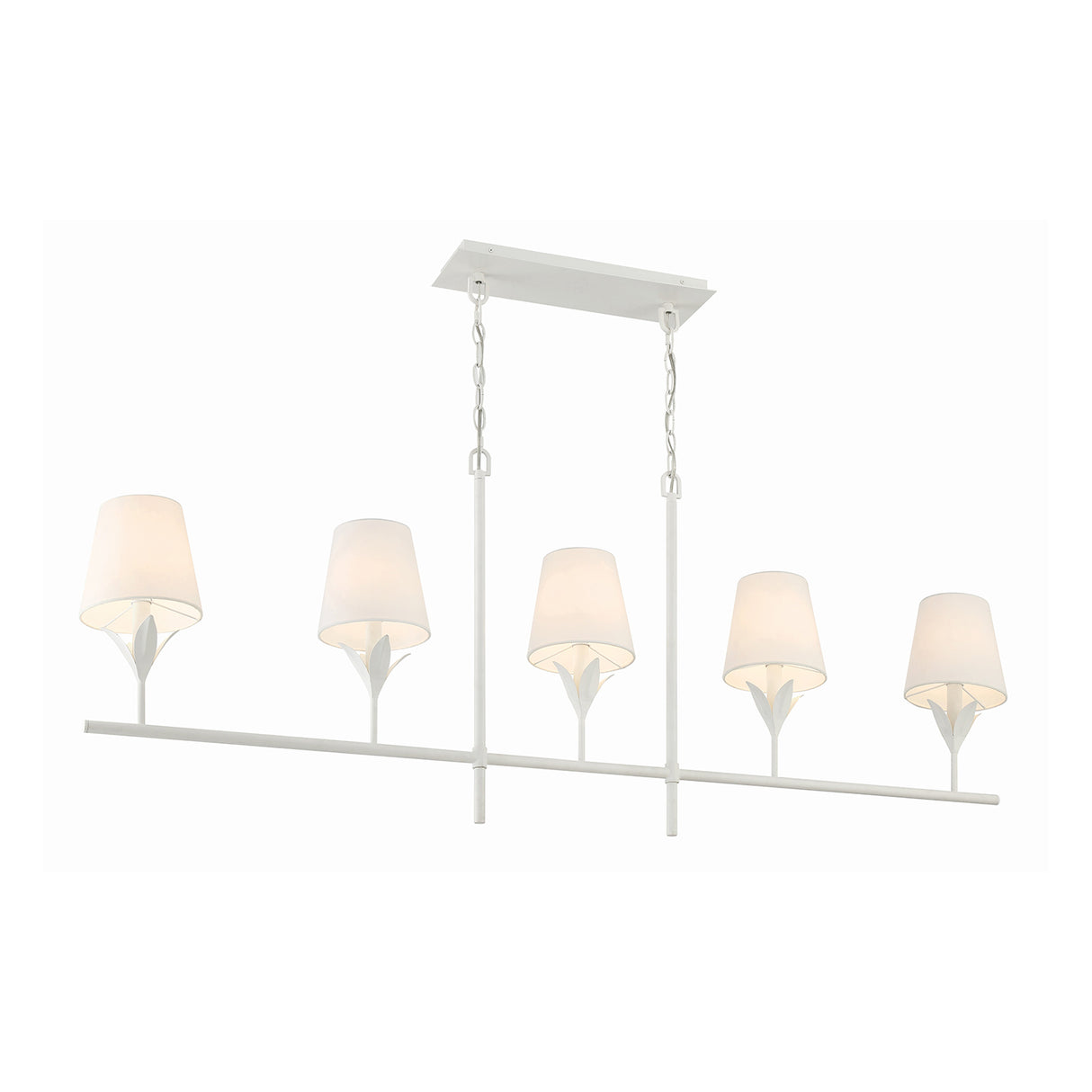 Alice 5 Light Linear Chandelier 53", Matte White