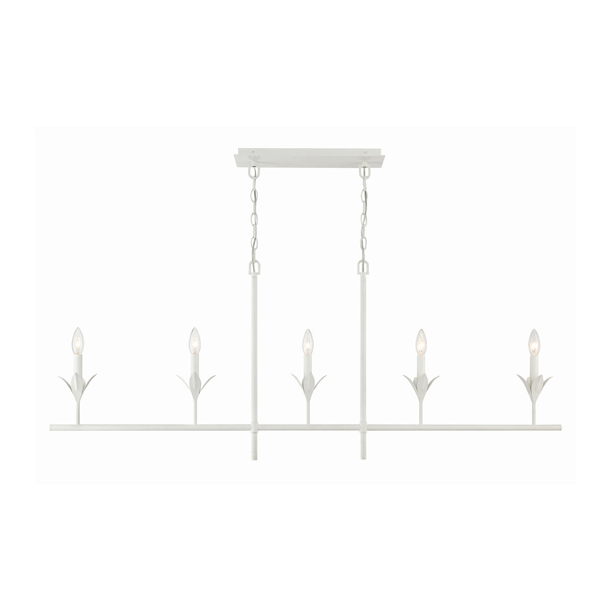 Alice 5 Light Linear Chandelier 53", Matte White