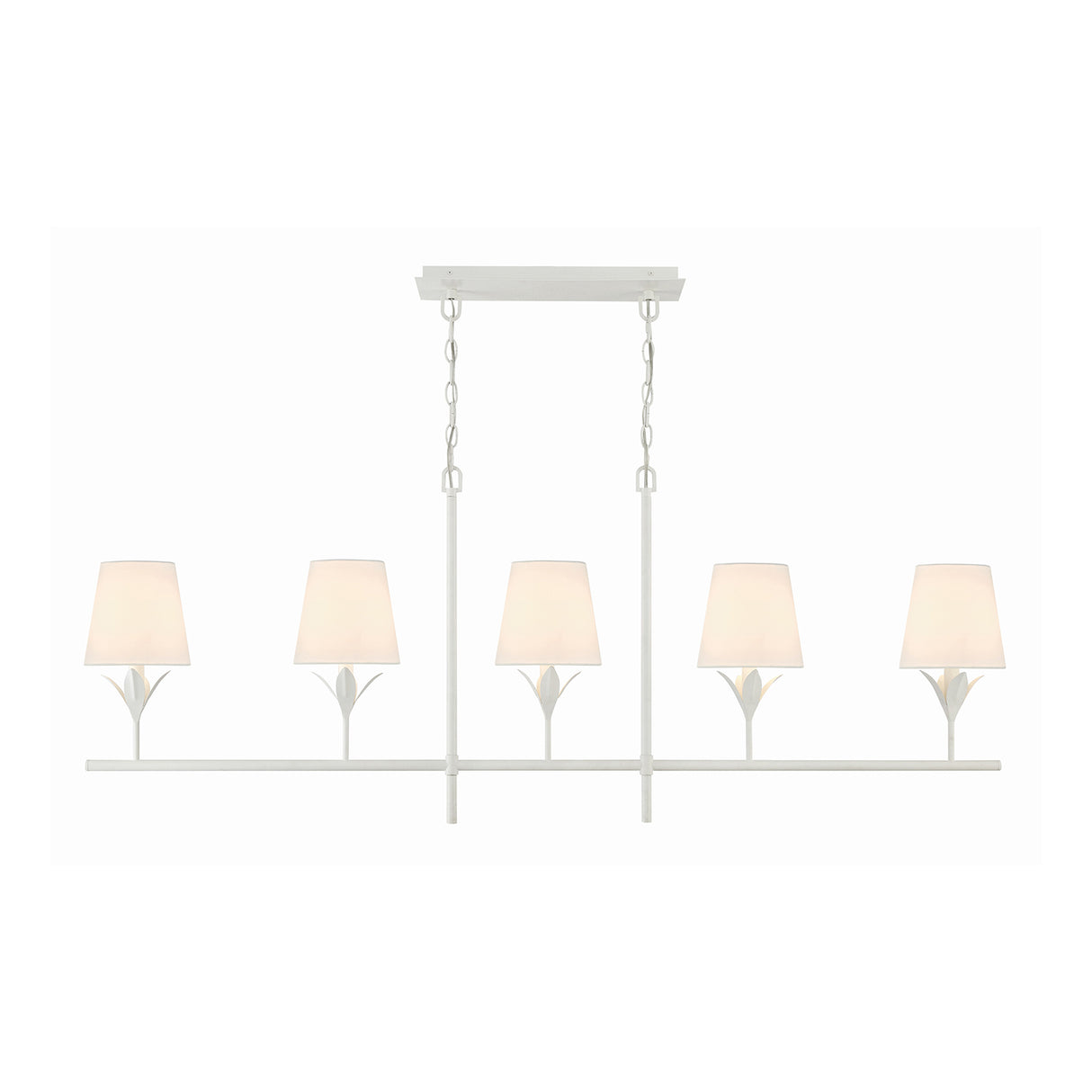 Alice 5 Light Linear Chandelier 53", Matte White