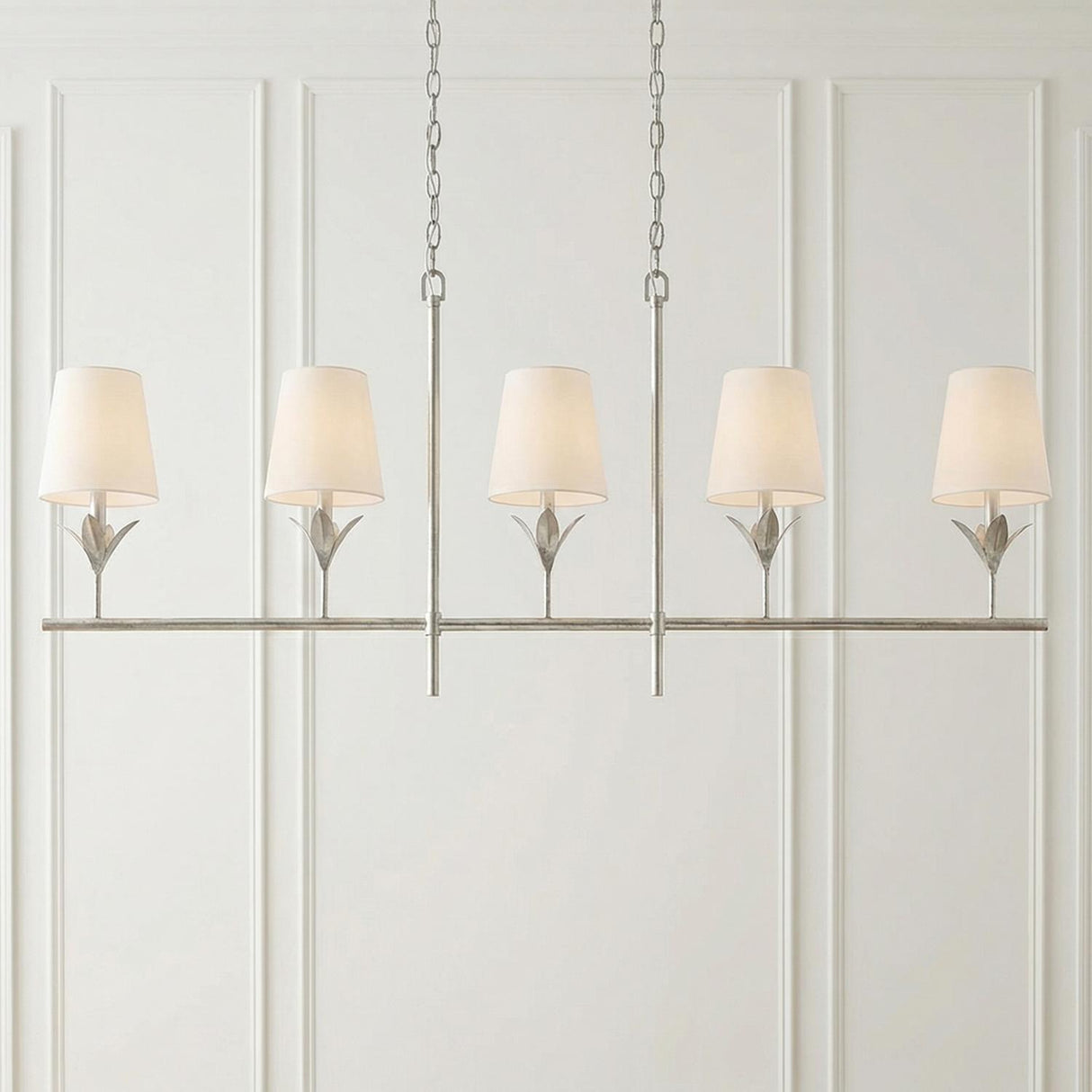 Alice 5 Light Linear Chandelier 53" for Transitional home with White Walls