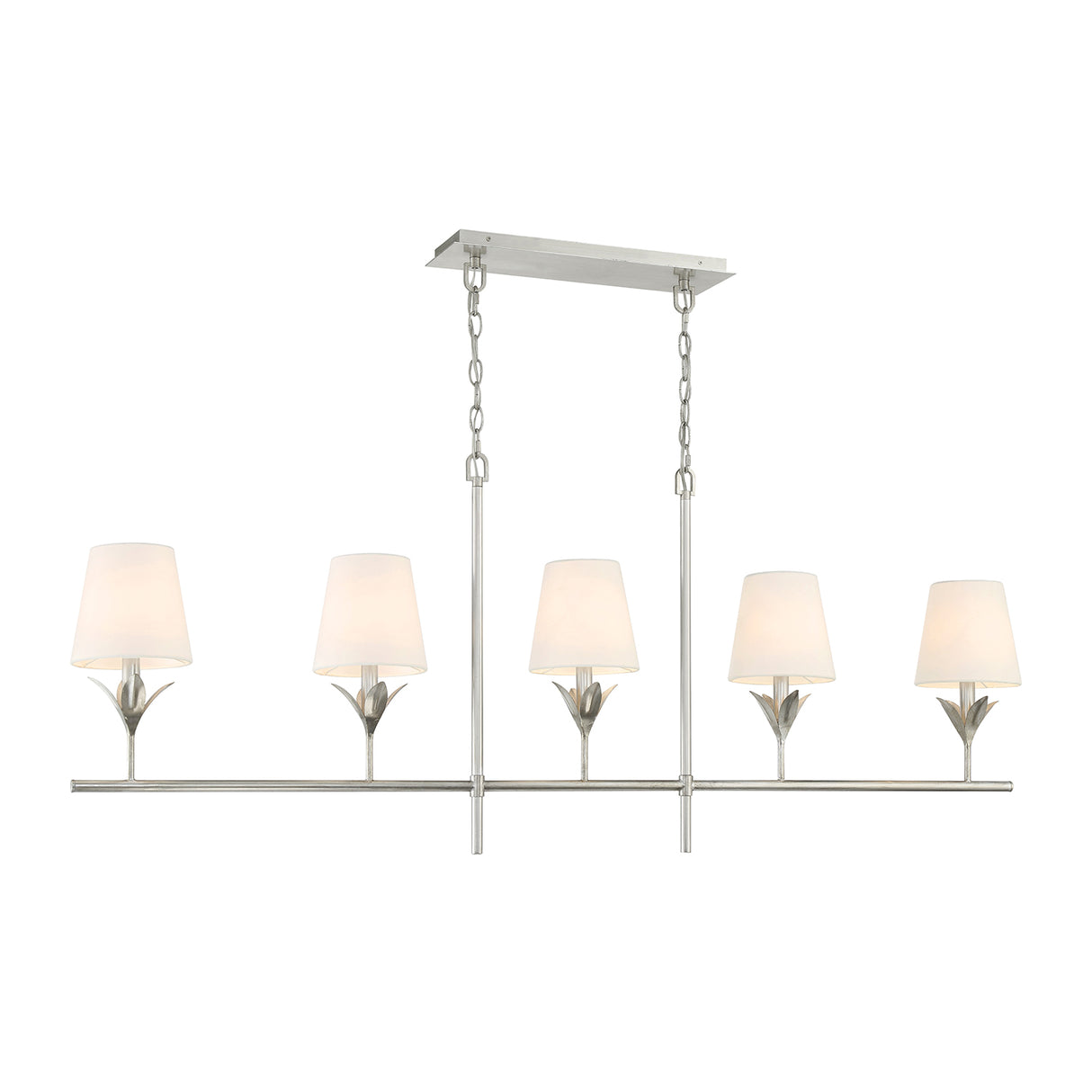 Alice 5 Light Linear Chandelier 53", Antique Silver