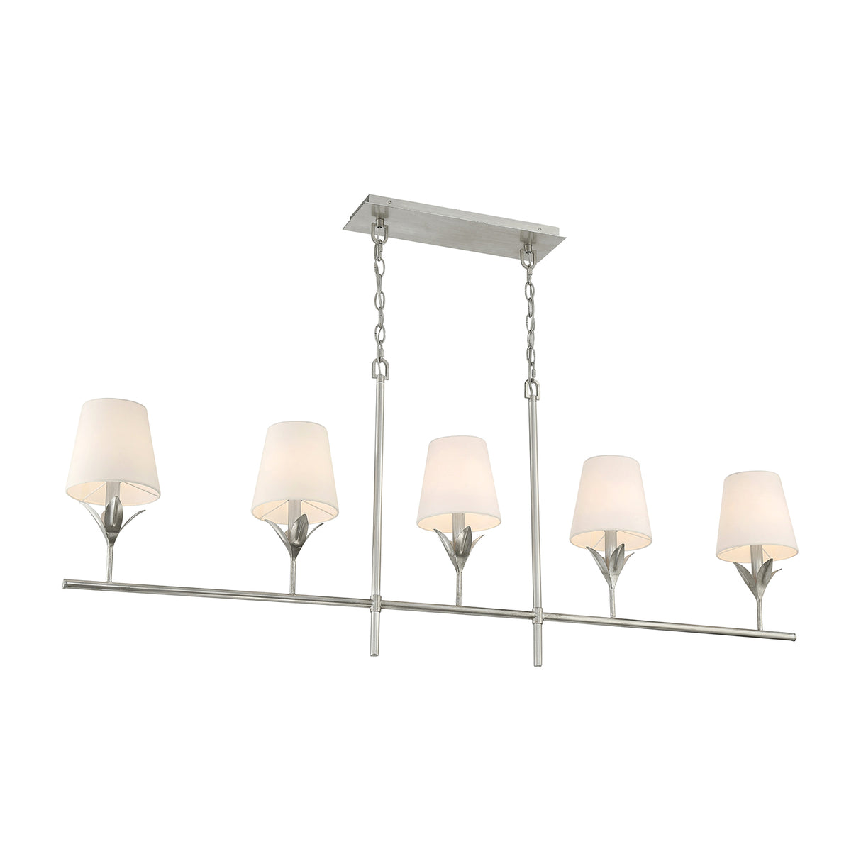 Alice 5 Light Linear Chandelier 53", Antique Silver