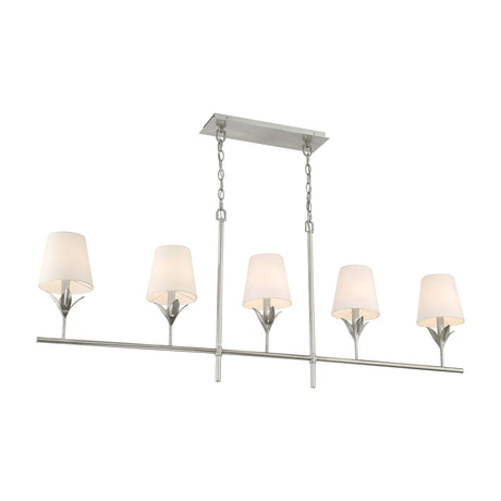Alice 5 Light Linear Chandelier 53", Antique Silver