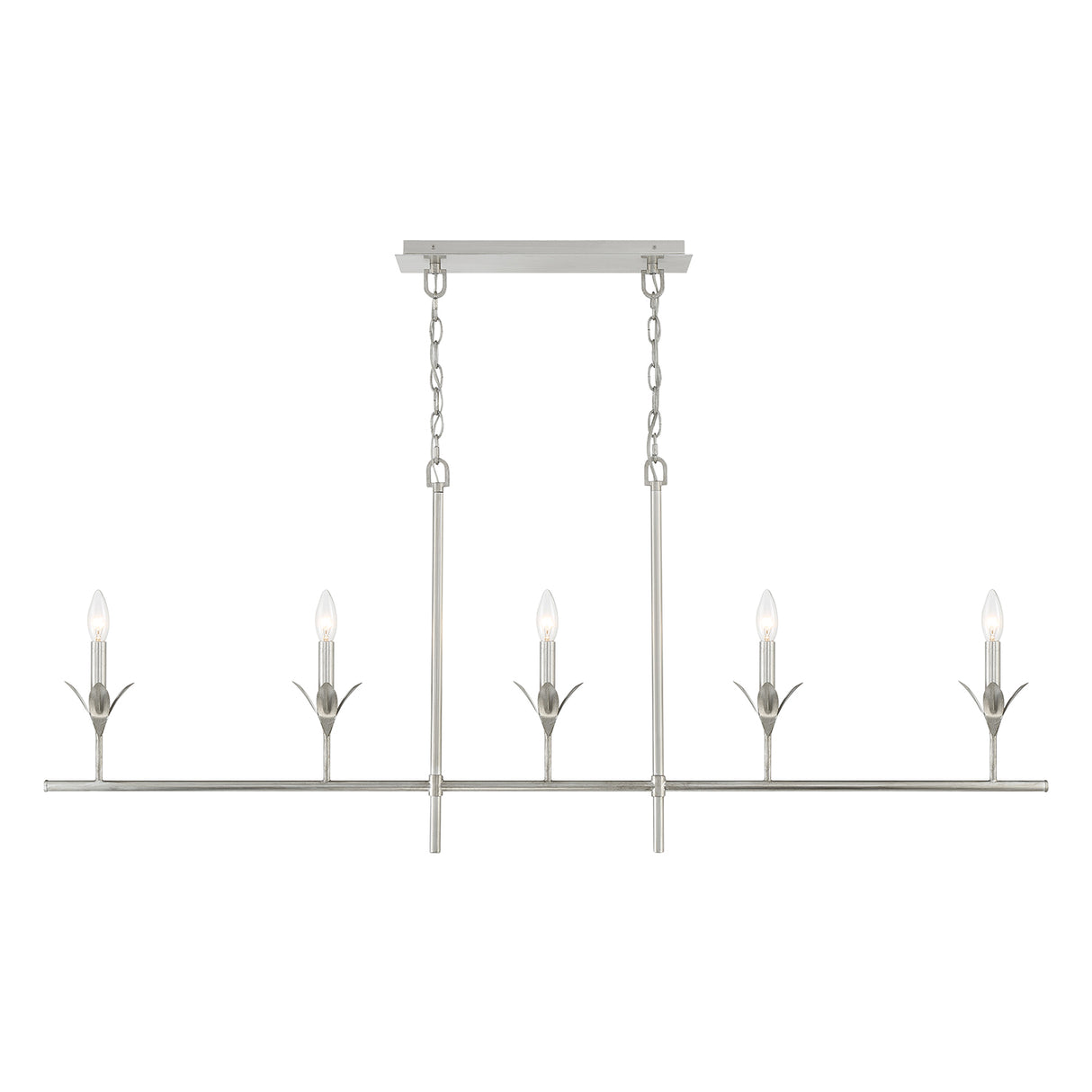 Alice 5 Light Linear Chandelier 53", Antique Silver