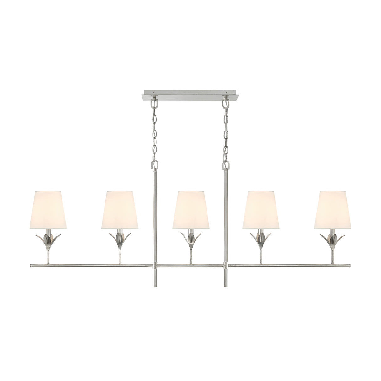 Alice 5 Light Linear Chandelier 53", Antique Silver