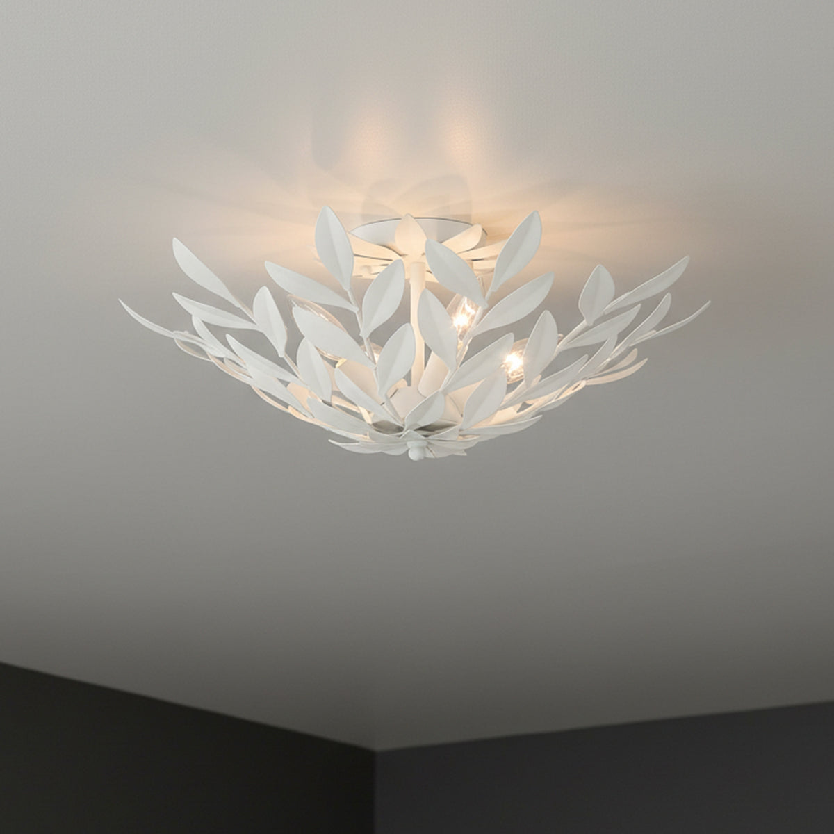 Alison Semi-Flush 21, Matte White for Contemporary home with White walls