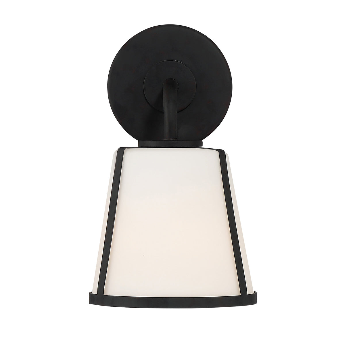 Hoyt Vanity Wall Sconce, Black with Opal Glass