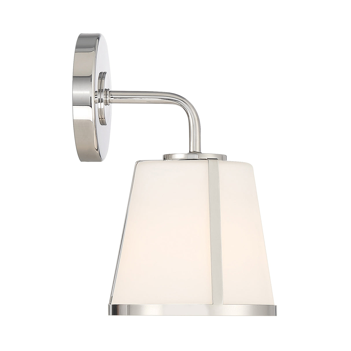 Hoyt Vanity Wall Sconce, Polished Nickel with Opal Glass