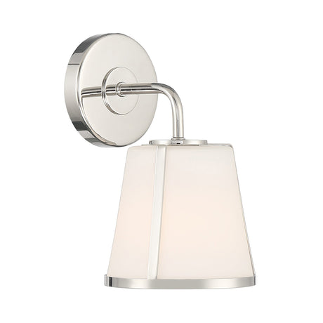 Hoyt Vanity Wall Sconce, Polished Nickel with Opal Glass