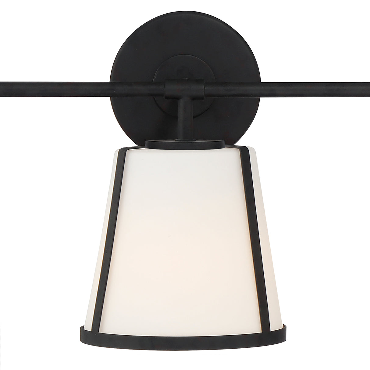 Hoyt 3 Light Vanity, Black with Opal Glass