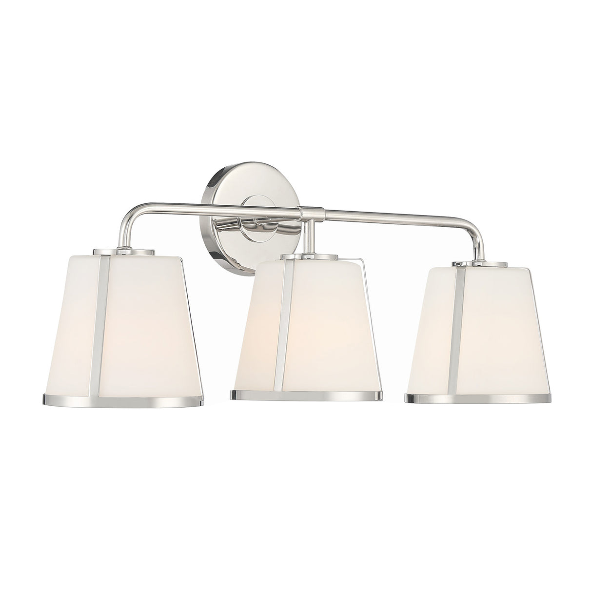 Hoyt 3 Light Vanity, Polished Nickel with Opal Glass