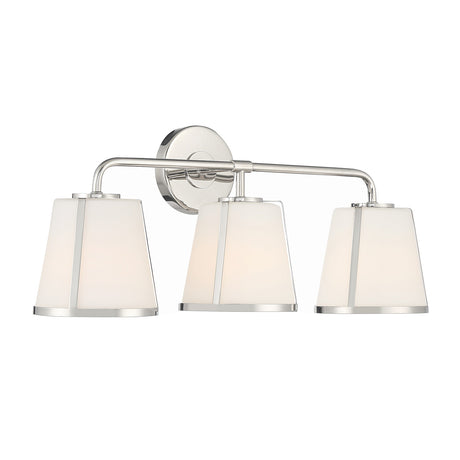 Hoyt 3 Light Vanity, Polished Nickel with Opal Glass