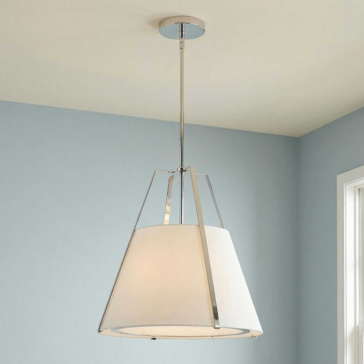 Hoyt Large Conical Pendant 20", Polished Nickel