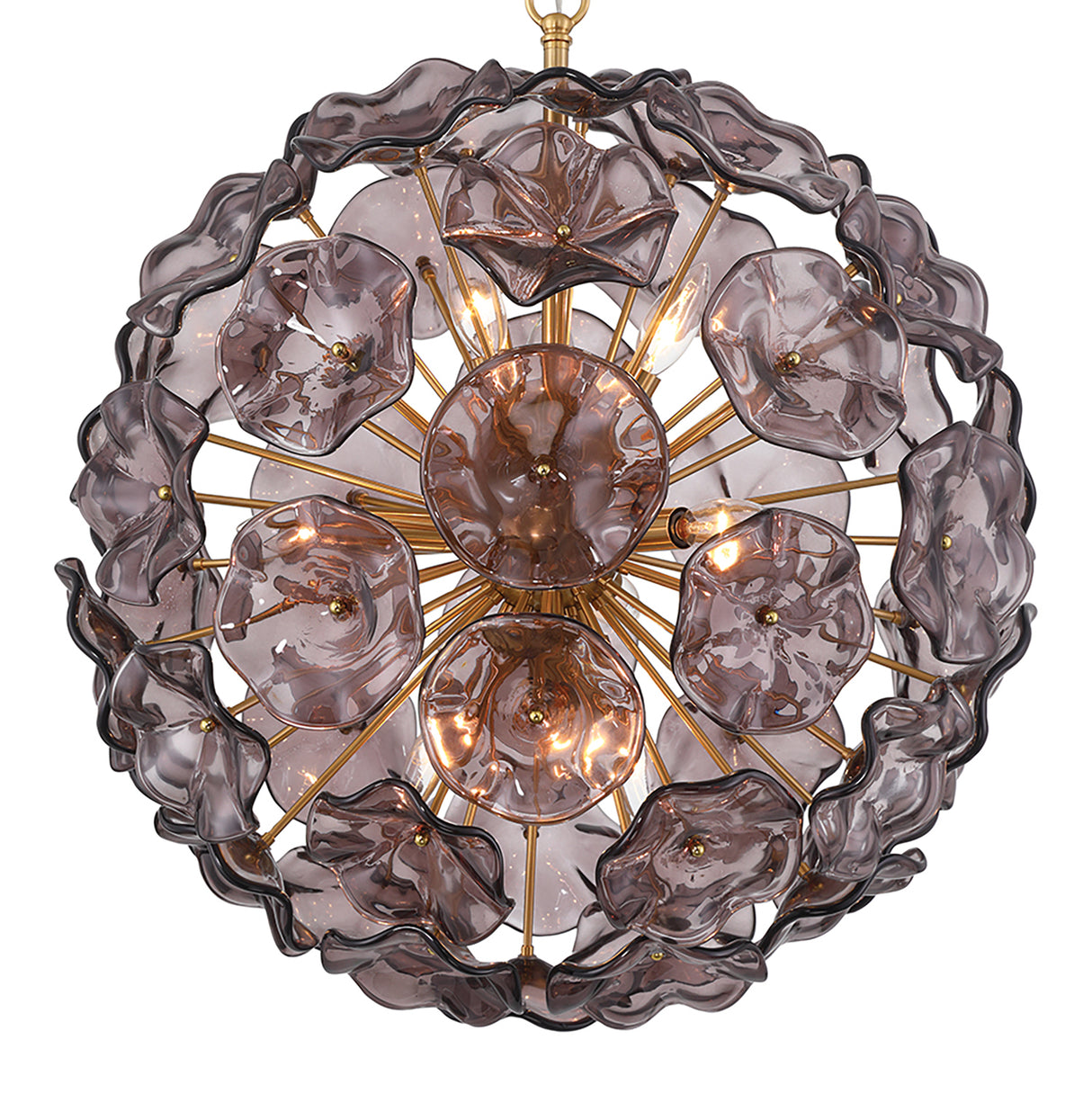 Layla Glass Pendant 22", Smoke