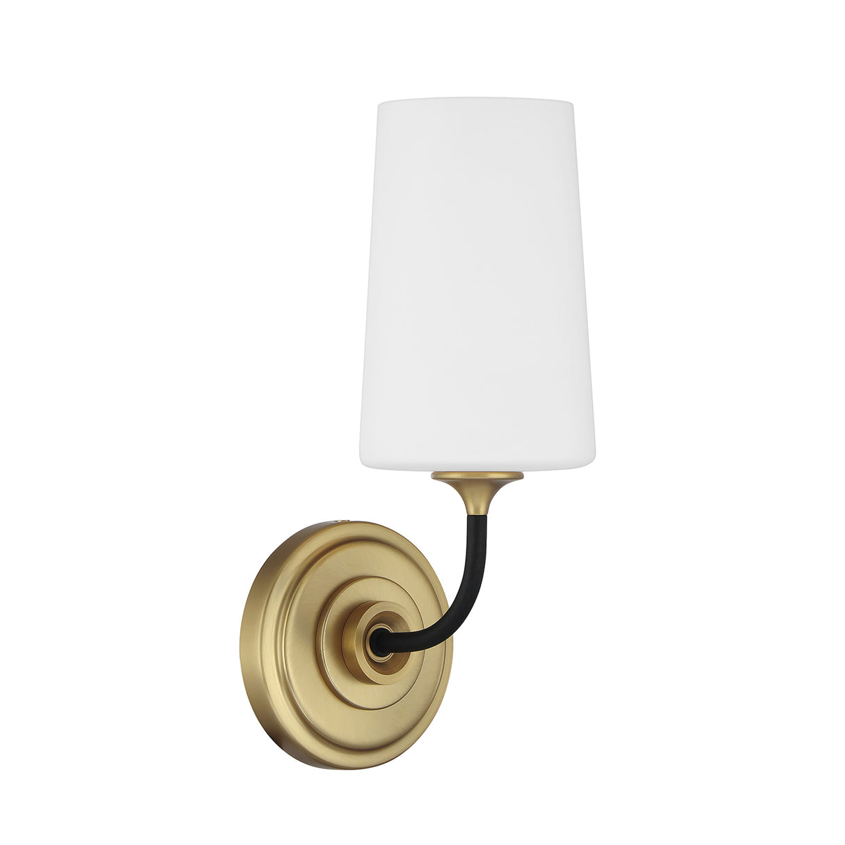 Logan Wall Sconce, Black and Brushed Brass