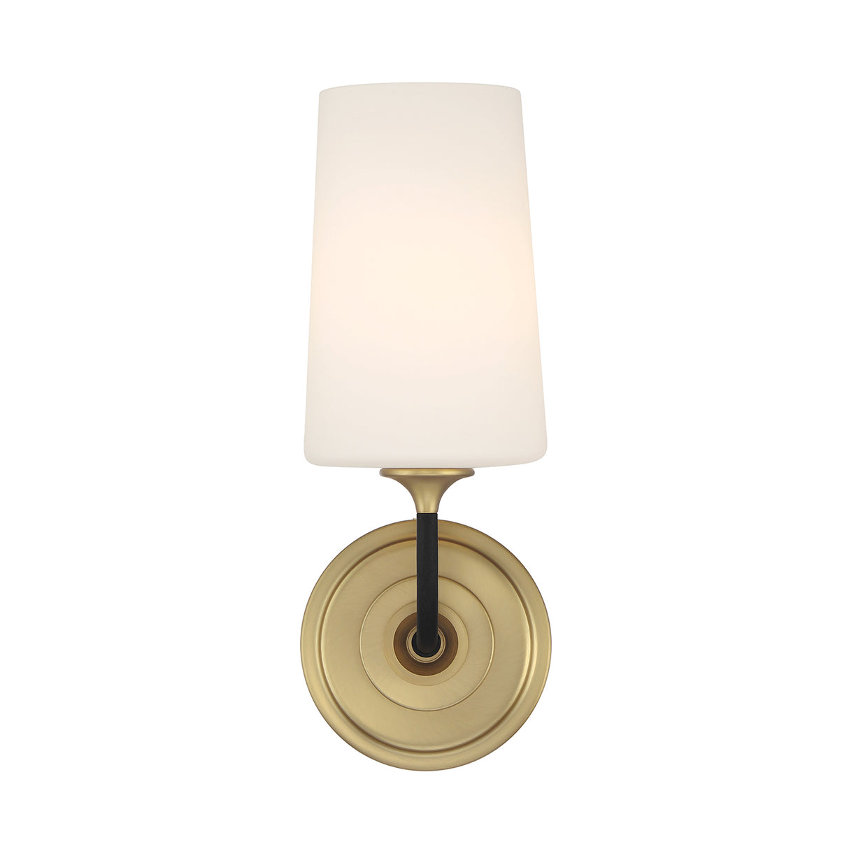 Logan Wall Sconce, Black and Brushed Brass