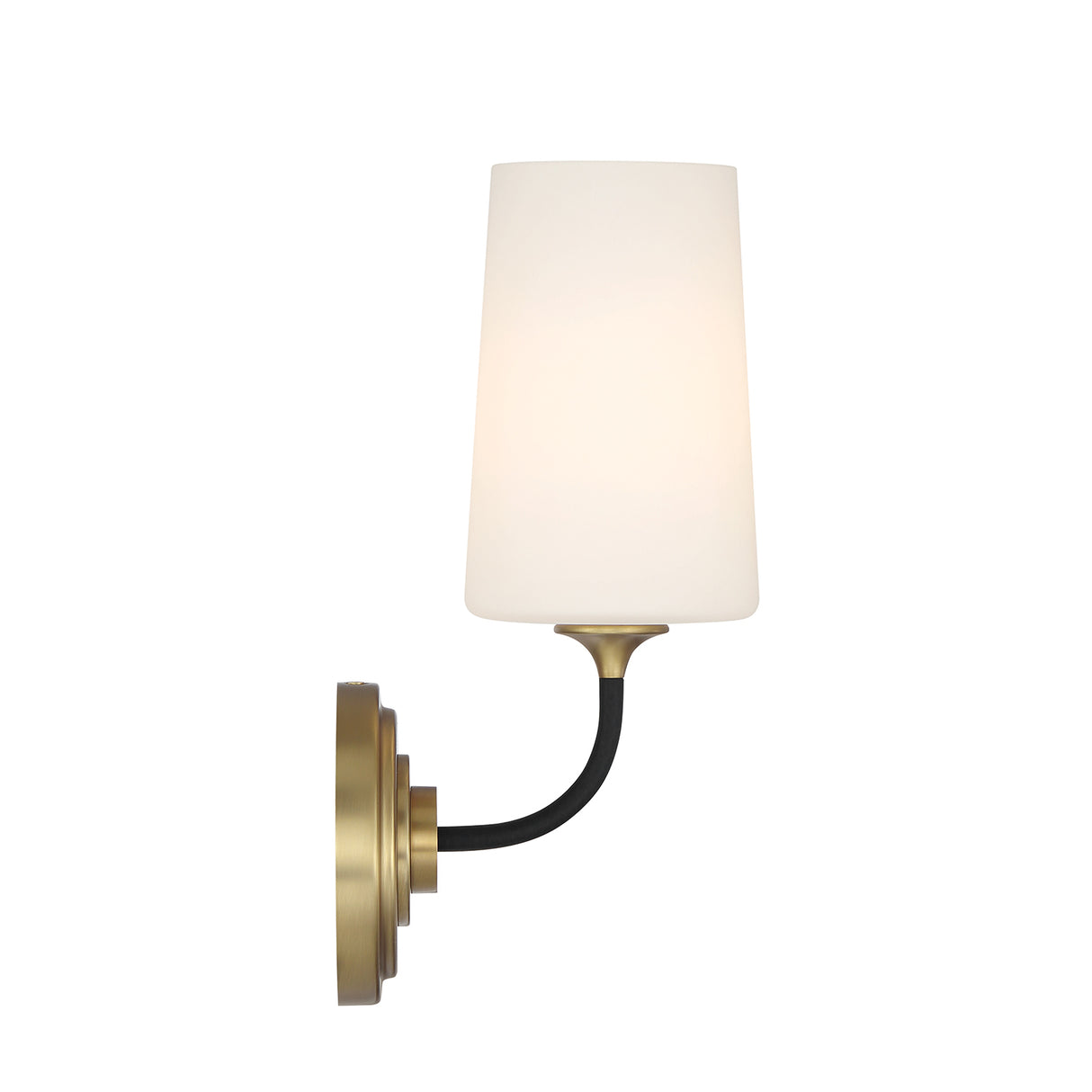 Logan Wall Sconce, Black and Brushed Brass