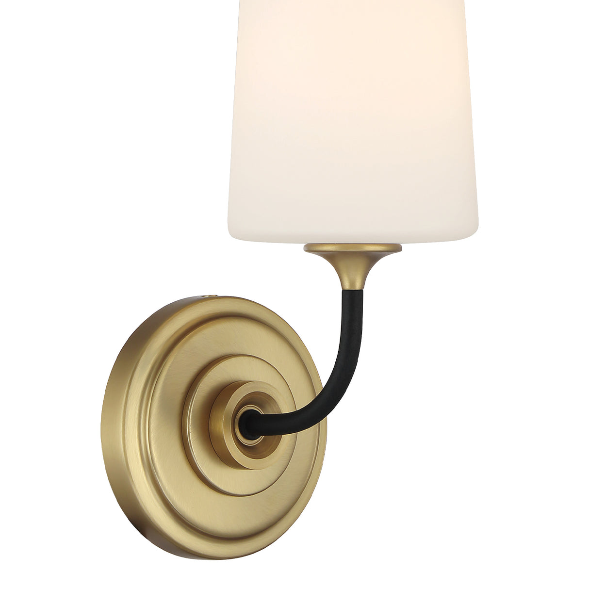 Logan Wall Sconce, Black and Brushed Brass