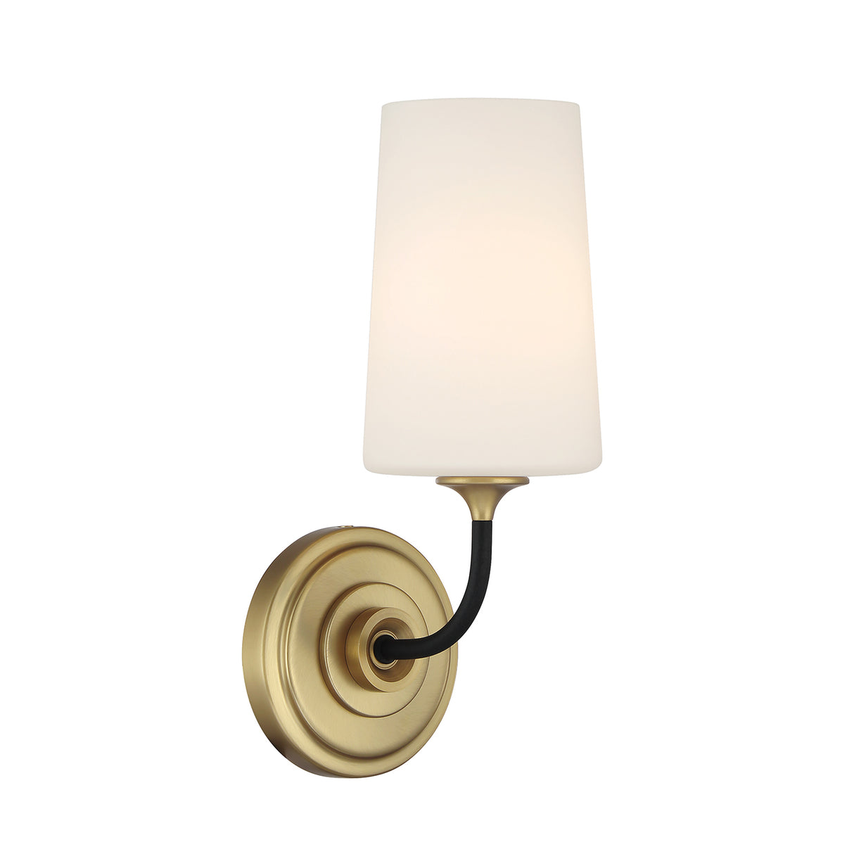 Logan Wall Sconce, Black and Brushed Brass