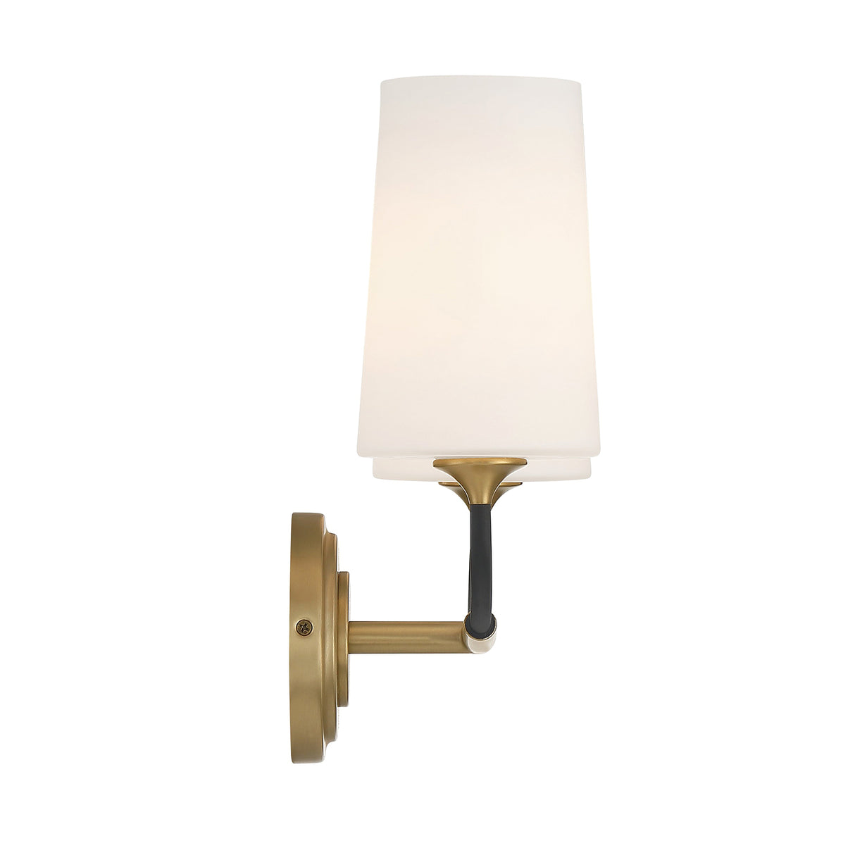 Logan 2 Light Vanity, Black and Brushed Brass