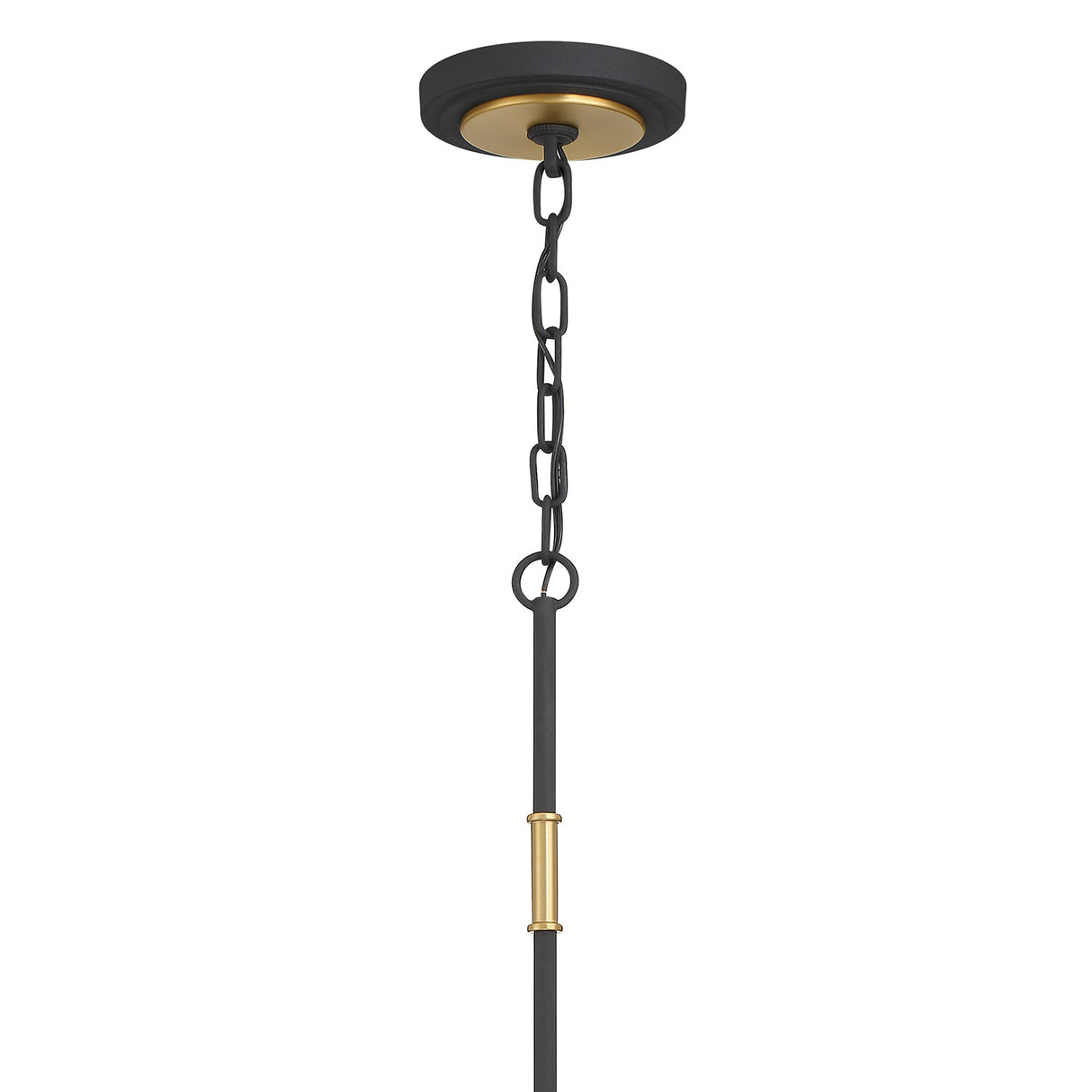 Logan 4 Light Chandelier 29", Black and Brushed Brass