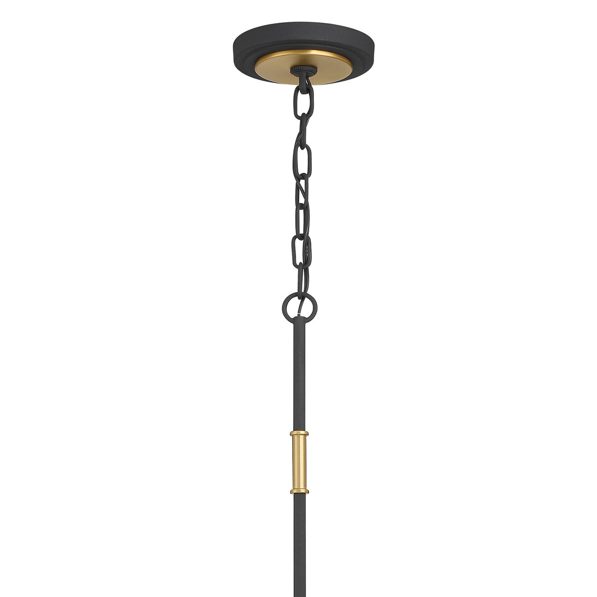 Logan 6 Light Chandelier 54", Black and Brushed Brass