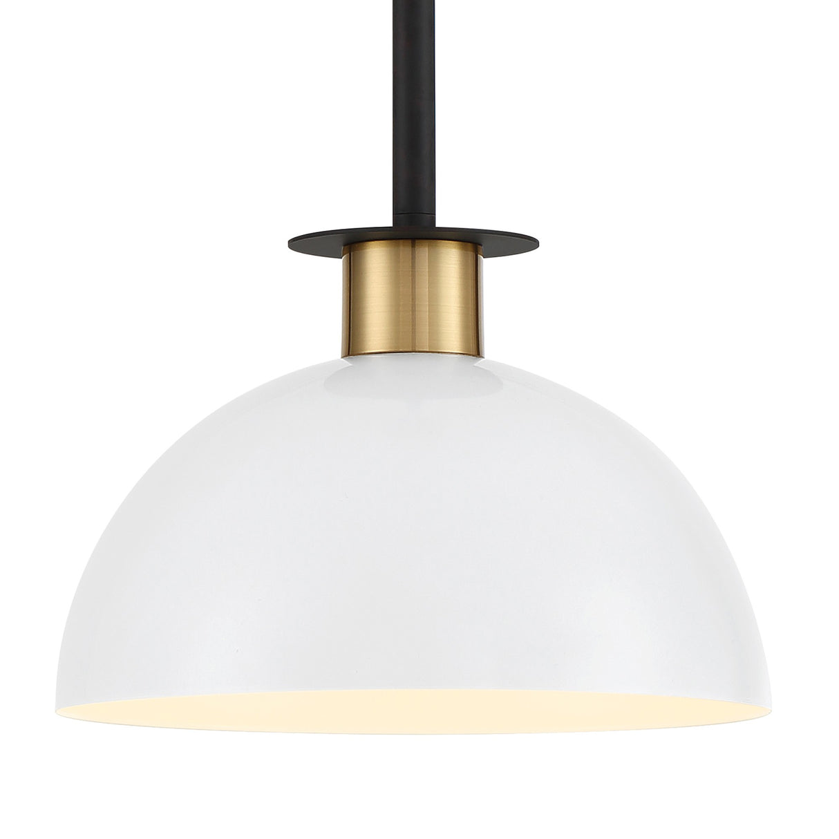 Remy Small Pendant 10", White, Black and Brass