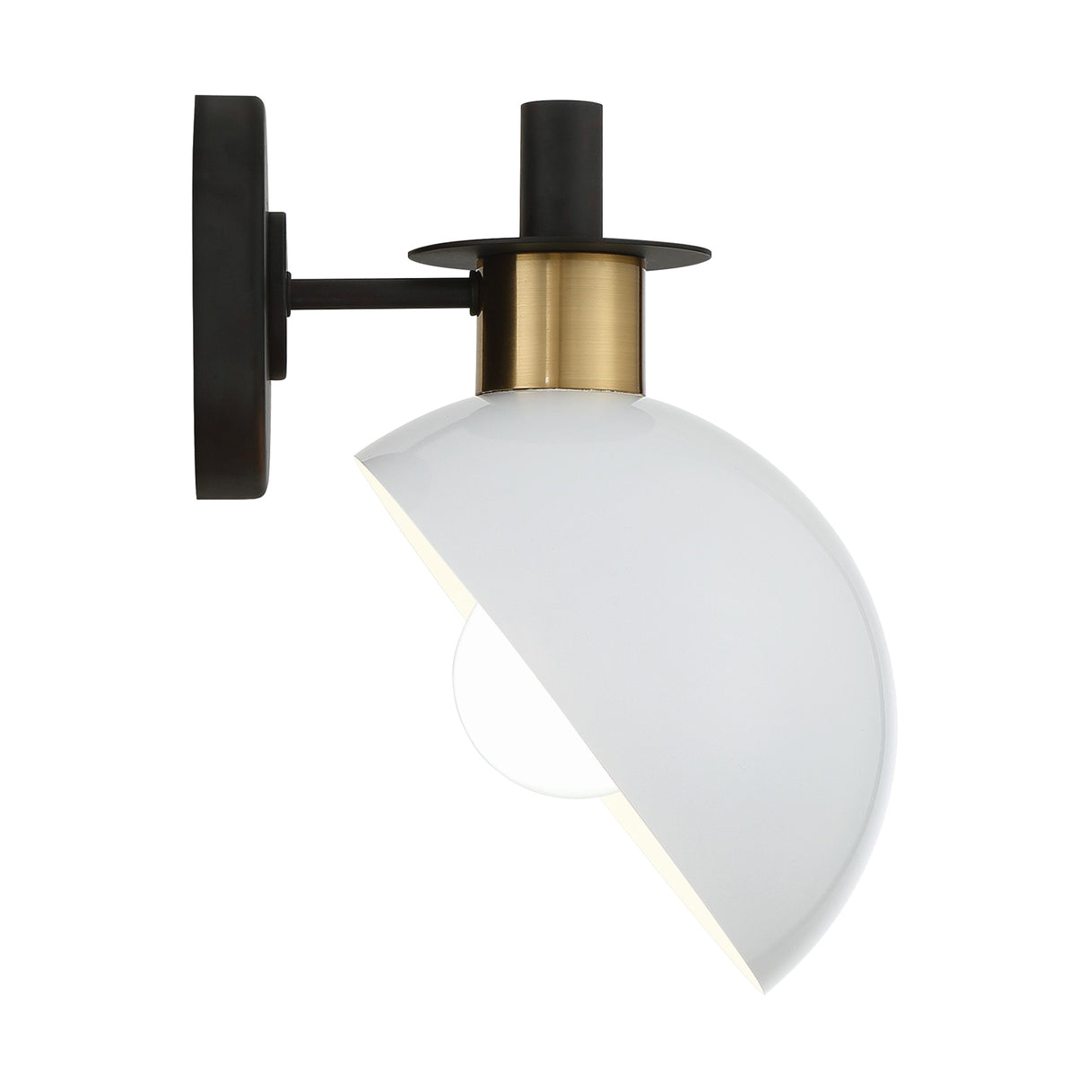 Remy Wall Sconce, White, Black and Brass