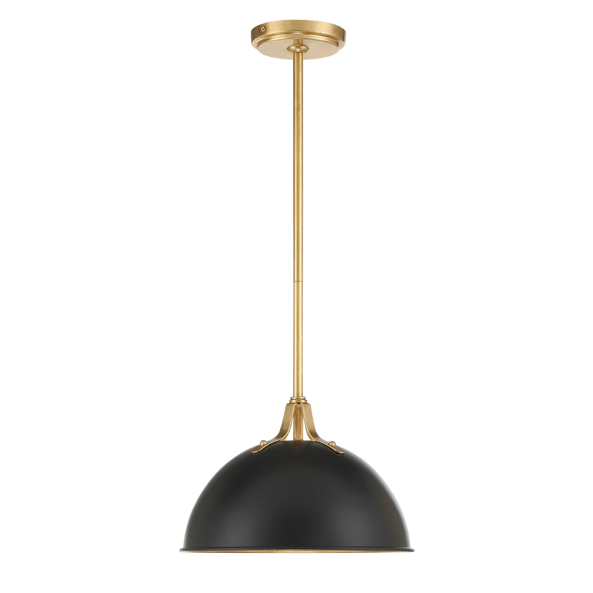 Grant Small Pendant 12", Black and Antique Gold