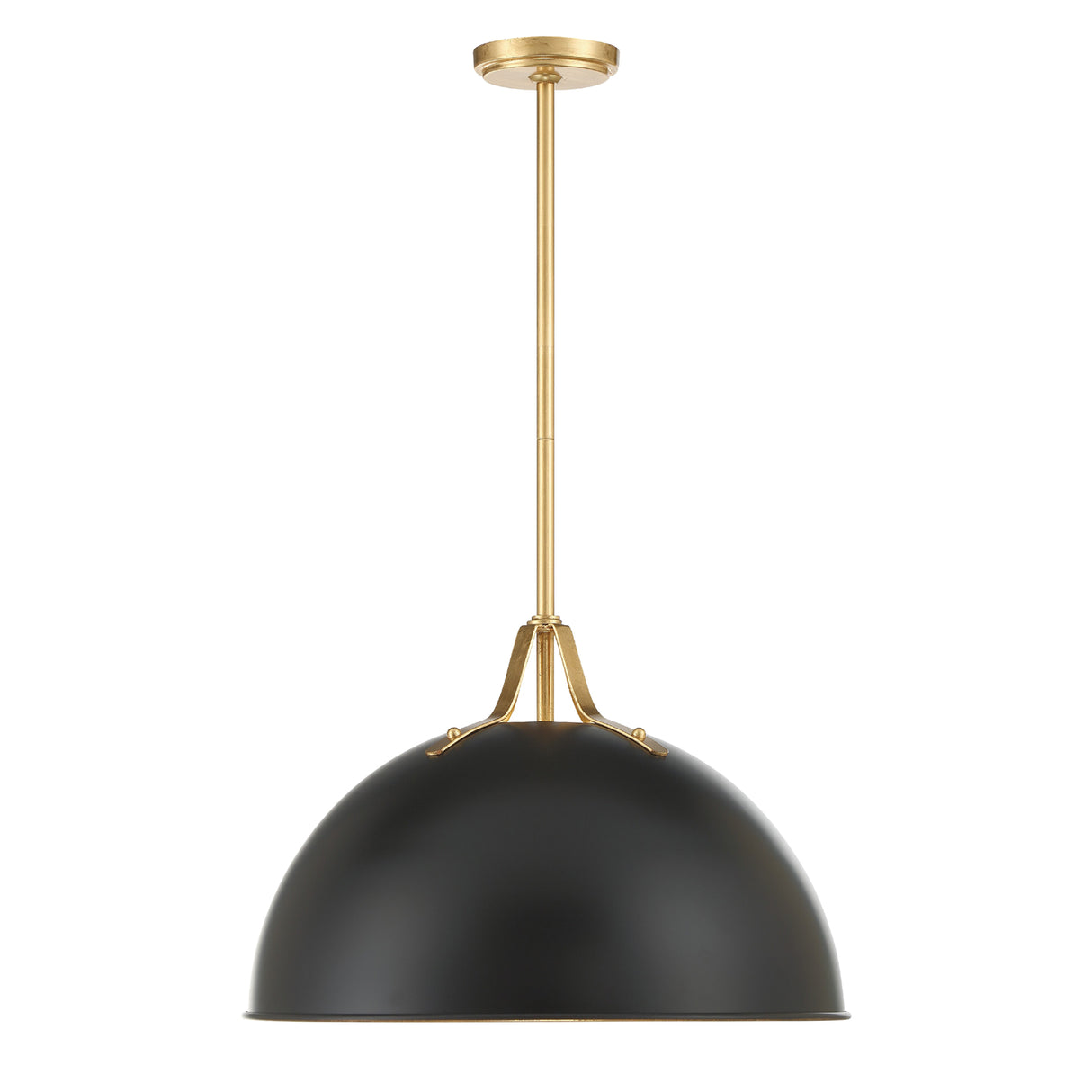 Grant Large Pendant 20", Black and Antique Gold
