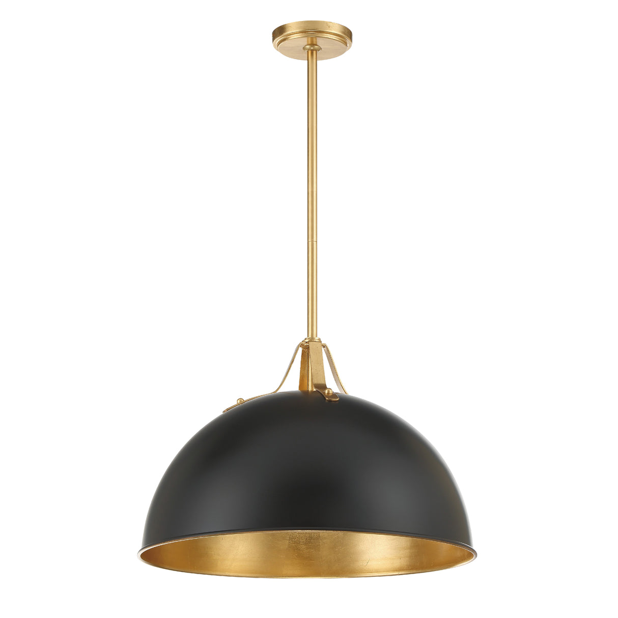 Grant Large Pendant 20", Black and Antique Gold
