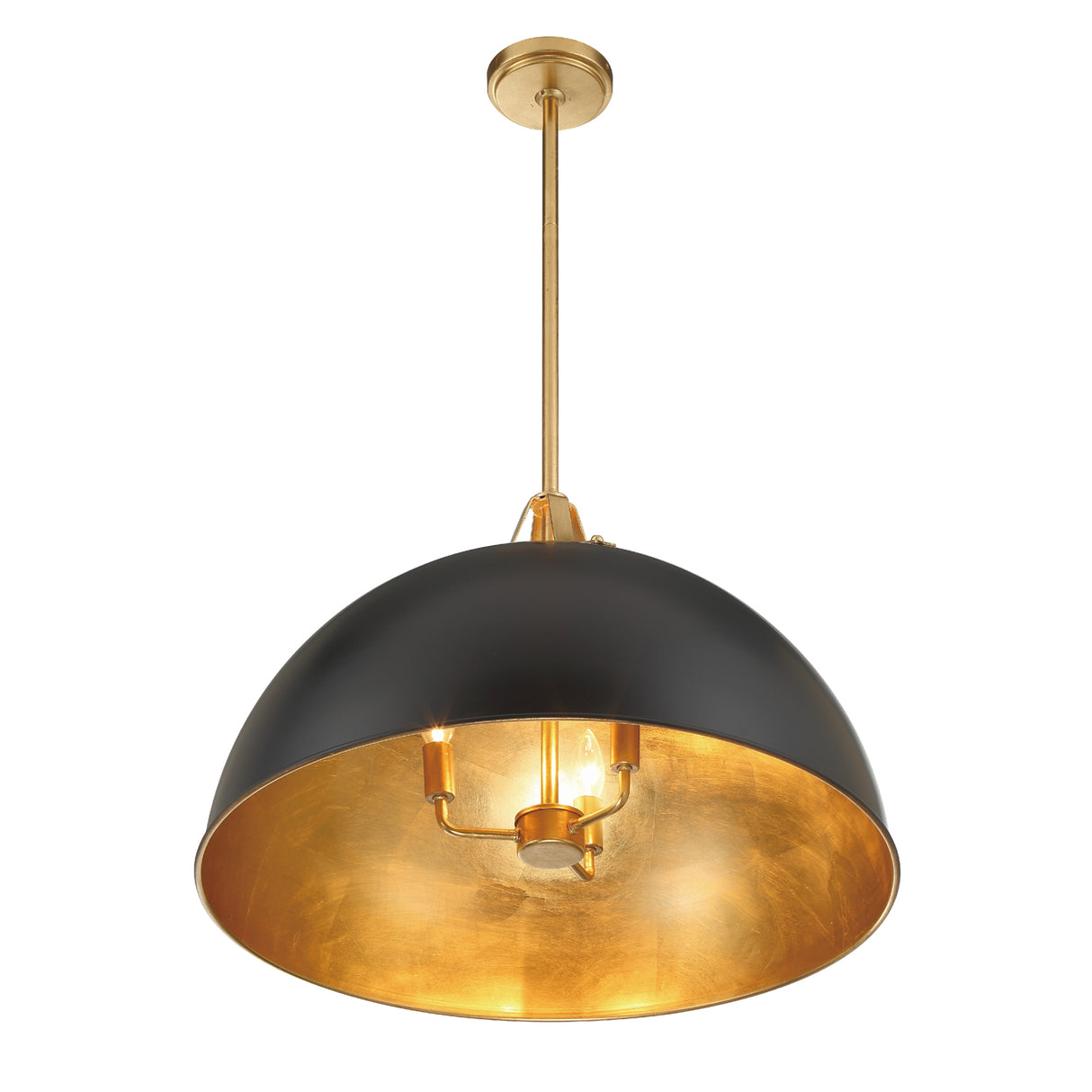 Grant Extra Large Pendant 23", Black and Antique Gold