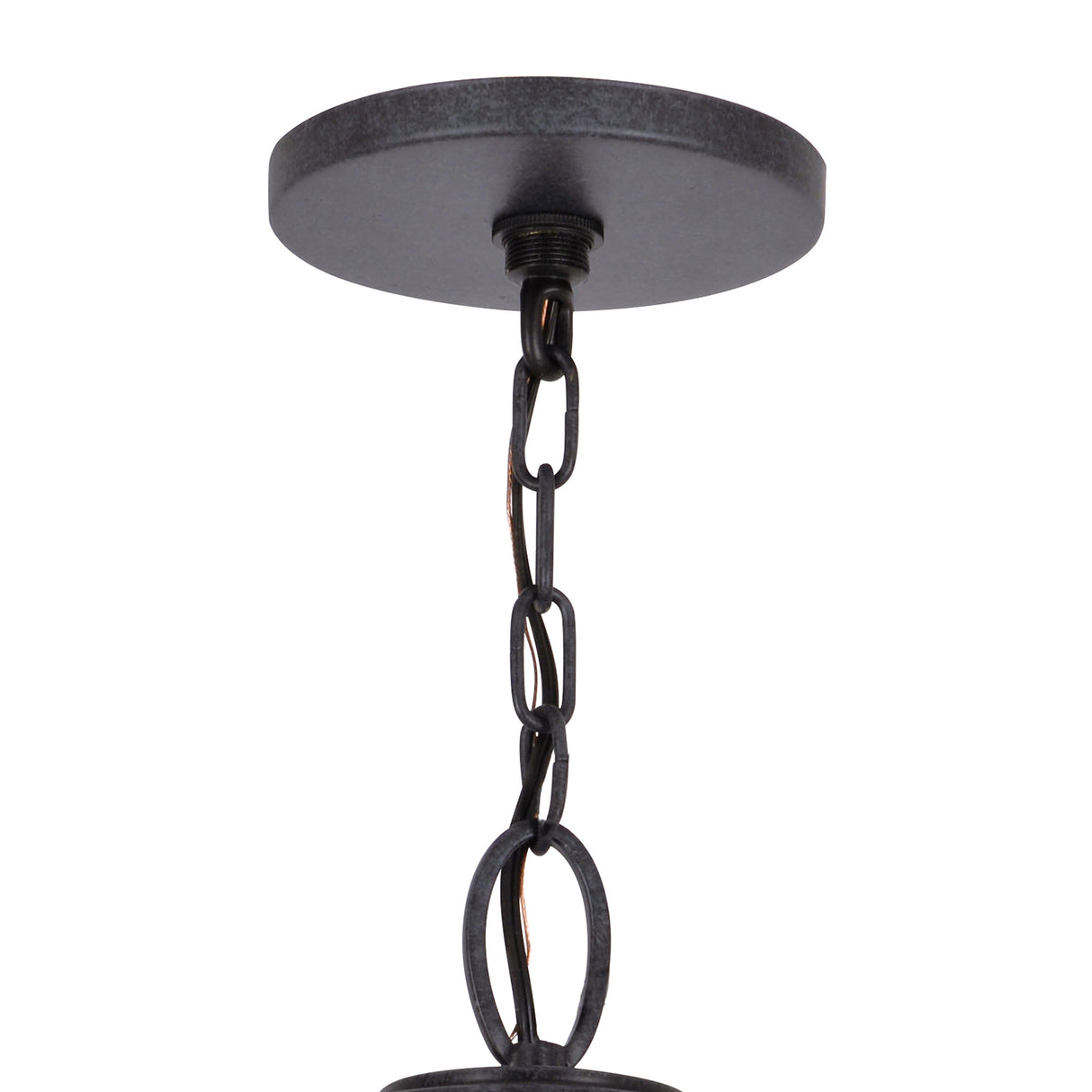 Emmett Outdoor Hanging Light, Black Charcoal and Opal Glass