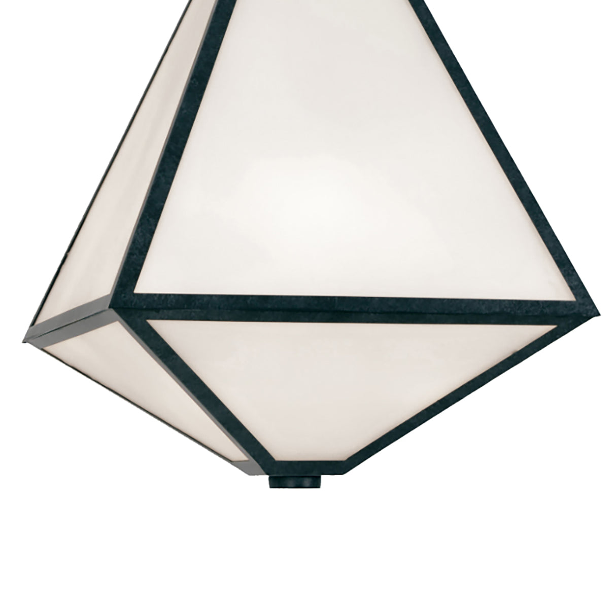 Emmett Outdoor Hanging Light, Black Charcoal and Opal Glass