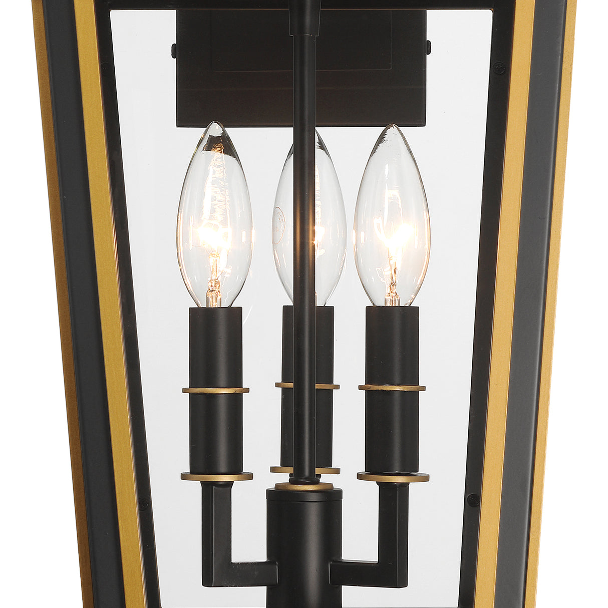 Ellington Outdoor Wall Light, Medium 19" Black and Textured Gold