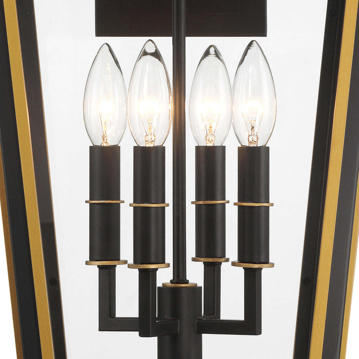 Ellington Outdoor Wall Light, Large 22" Black and Textured Gold