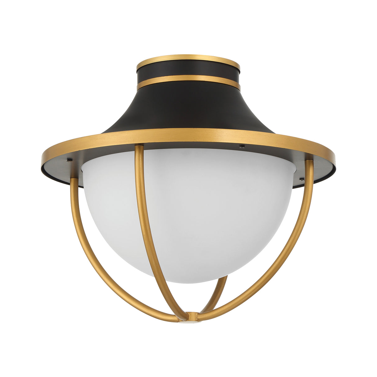 Tobin Outdoor Flush Mount, Black and Textured Gold